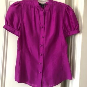 NWT Banana Republic, Magenta silk blouse, Sz Small